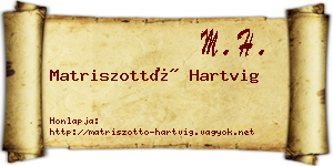 Matriszottó Hartvig névjegykártya